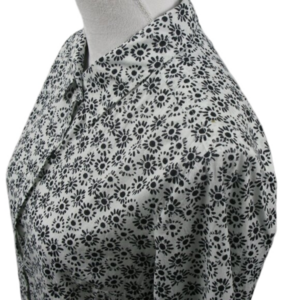 Foil Black/White Sun Print 100% Cotton Button Front Blouse Size 6